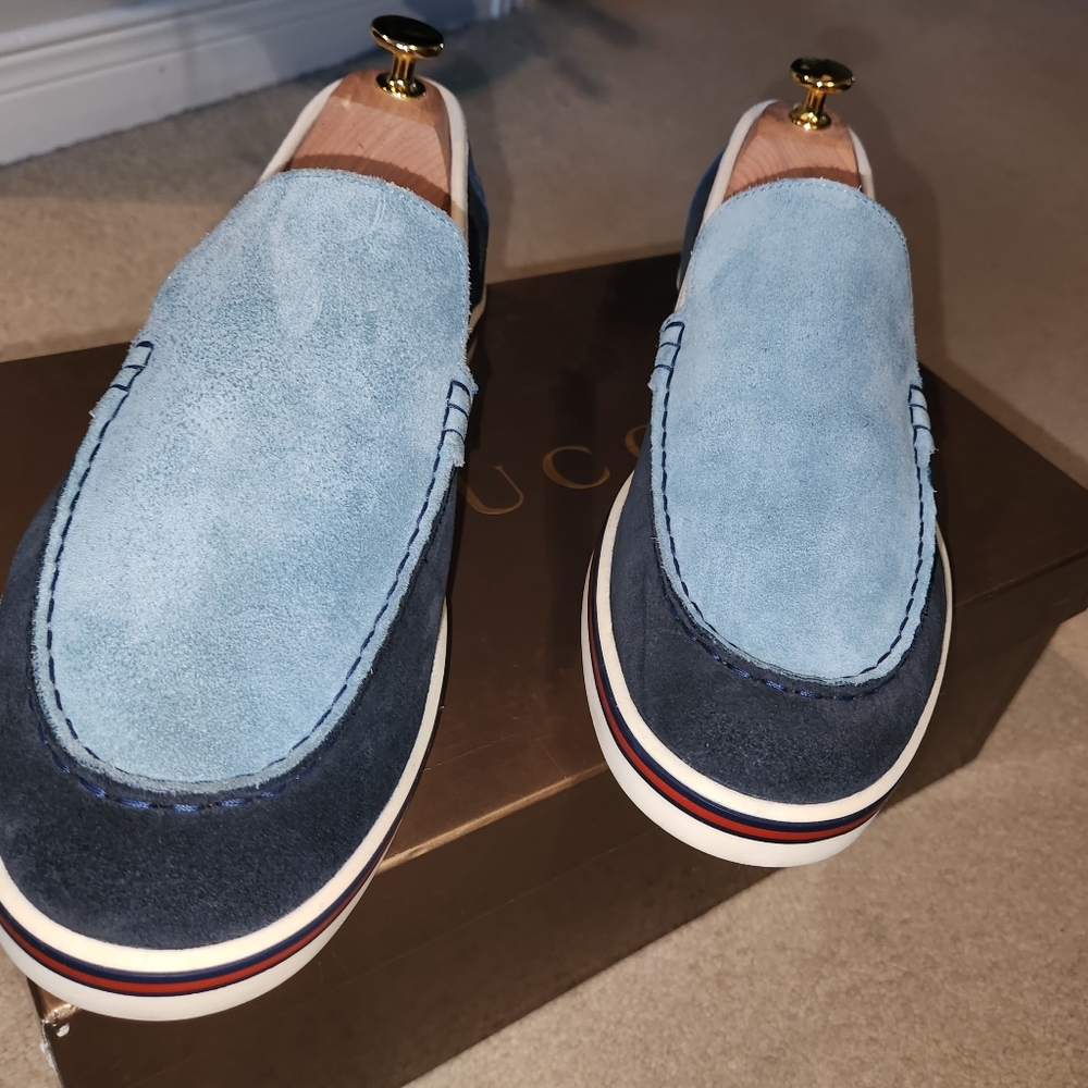 Gucci Suede Loafers - Men's 8.5 - Blue